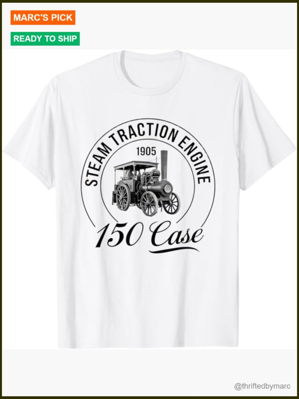Vintage Antique Farm Tractor T-Shirt Steam Traction Engine